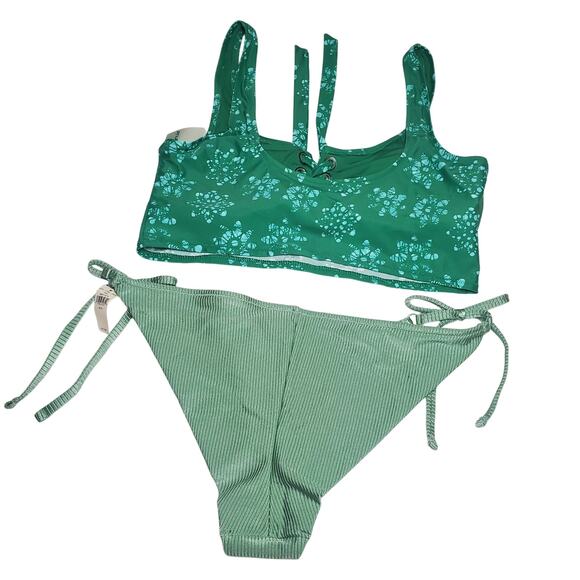 Aerie Green Bikini Set Scoop Top, Cheekier Bottoms Women's XL NEW Cheeky NWT - Picture 15 of 15